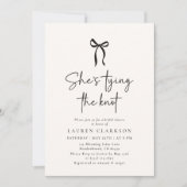 Whimsical Bow, Script Font Modern Tying the Knot 招待状 (正面)