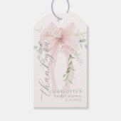 Whimsical Bow She is tying the knot Bridal shower ギフトタグ (正面)