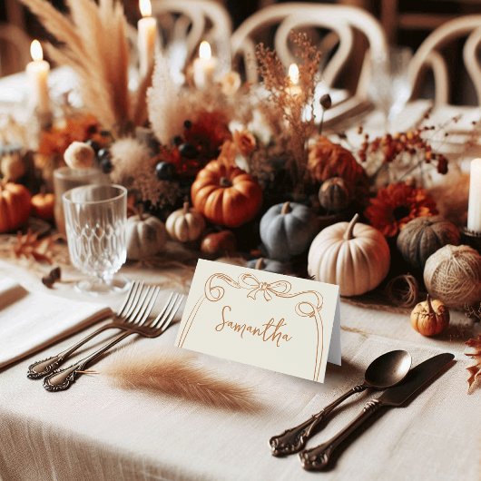 Whimsical Bow Thanksgiving Place Cards プレイスカード