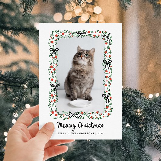 Whimsical Bows | Cute Meowy Christmas from the Cat シーズンカード