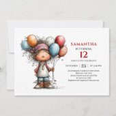 Whimsical Boy Birthday Colorful invitation 招待状 (正面)