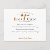 Whimsical Bread Bakery Care Instructions サンキューカード (正面)