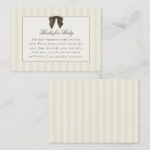 Whimsical Brown Bow Striped Books for Baby エンクロージャーカード (正面/裏面)