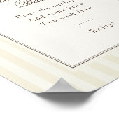 Whimsical Brown Bow Striped Mom-osa Bar ポスター (角)