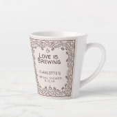 Whimsical Brown Love Is Brewing ブライダルシャワー カフェラテマグ (右)