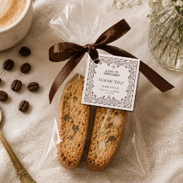 Whimsical Brown Love Is Brewing ブライダルシャワー フェイバータグ