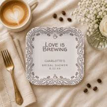 Whimsical Brown Love Is Brewing ブライダルシャワー