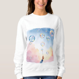 Whimsical Bubbles Watercolor Shirt スウェットシャツ