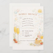Whimsical Bubbly Brunch Invitation 招待状 (正面/裏面)