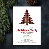 Whimsical Buffalo Check Holiday Party Invitation 招待状
