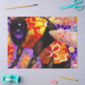 Whimsical Bumble Bee Purple Orange Decoupage 薄葉紙 (クラフト)