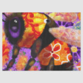 Whimsical Bumble Bee Purple Orange Decoupage 薄葉紙 (正面)