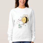  Whimsical Bumblebee Floral Art Lovers スウェットシャツ (正面)