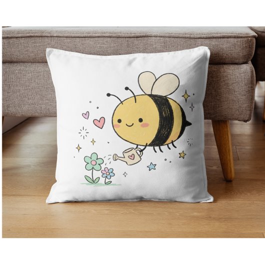  Whimsical Bumblebee Nature Lover  クッション