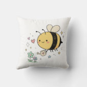  Whimsical Bumblebee Nature Lover  クッション (裏面)