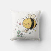  Whimsical Bumblebee Nature Lover  クッション (正面)