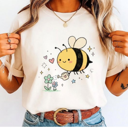  Whimsical Bumblebee Nature Lover  トライブレンドＴシャツ