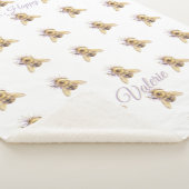 Whimsical Bumblebee & Wildflowers "Bee Happy" シェルパブランケット (3/4)