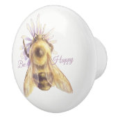 Whimsical Bumblebee & Wildflowers "Bee Happy" セラミックノブ (右)