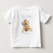 Whimsical Bumblebee & Wildflowers "Bee Happy" ベビーTシャツ (裏面)