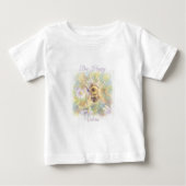 Whimsical Bumblebee & Wildflowers "Bee Happy" ベビーTシャツ (正面)