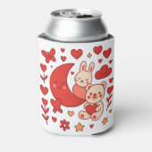 Whimsical Bunny and Bear Moon Heart Can Cooler 缶クーラー (缶裏面)