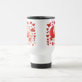 Whimsical Bunny and Bear Moon Heart Travel Mug トラベルマグ (中央)