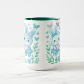 Whimsical Bunny Couple Ceramic Mug マグカップ (中央)