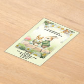 Whimsical Bunny Easter Acrylic Invitation アクリル招待状 (レイダウン)