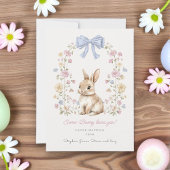 Whimsical Bunny Floral Easter Greeting シーズンカード