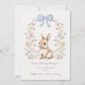 Whimsical Bunny Floral Easter Greeting シーズンカード (正面)