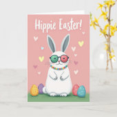 Whimsical Bunny Holiday Card カード (黄色い花)