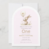 Whimsical Bunny One Little Bunny Invitation 招待状 (正面)