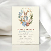 Whimsical Bunny Springtime Floral Easter Brunch In 招待状