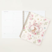 Whimsical Bunny Teapot Floral Spring Notebook プランナー手帳 (ディスプレー)