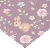 Whimsical Bunny Teapot Spring Floral Pattern テーブルクロス (アングル)