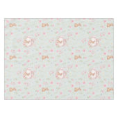 Whimsical Bunny Teapot Spring Floral Pattern テーブルクロス (正面(横))