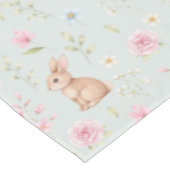Whimsical Bunny Teapot Spring Floral Pattern テーブルクロス (アングル)