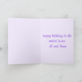  Whimsical Bunny Twins Birthday Greeting Card カード (内部)