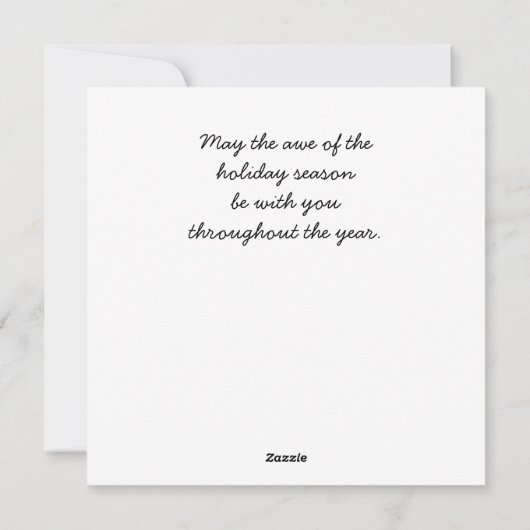 Whimsical Bunny with Christmas Tree in Forest Flat シーズンカード (裏面)