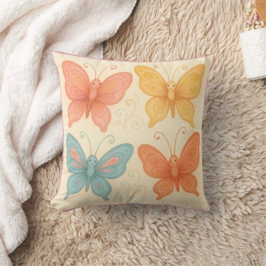 Whimsical  Butterflies  クッション (ブランケット)