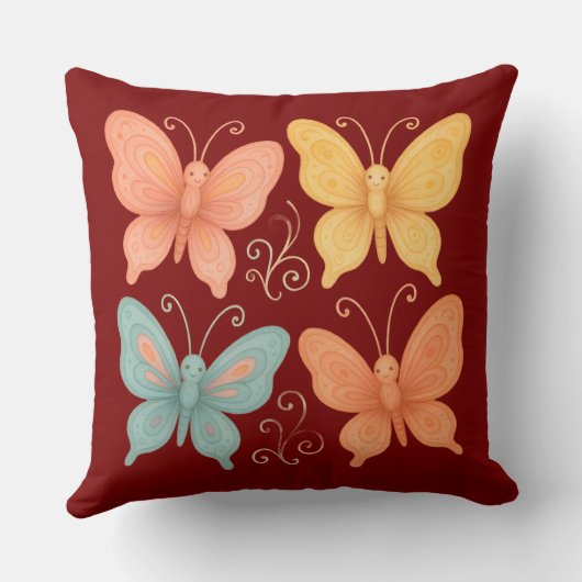 Whimsical Butterflies クッション (裏面)