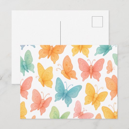 "Whimsical Butterflies" 案内ポストカード (正面/裏面)