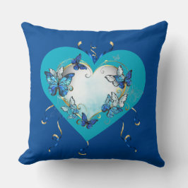 Whimsical Butterflies Heart Pillow クッション