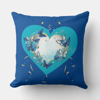 Whimsical Butterflies Heart Pillow クッション