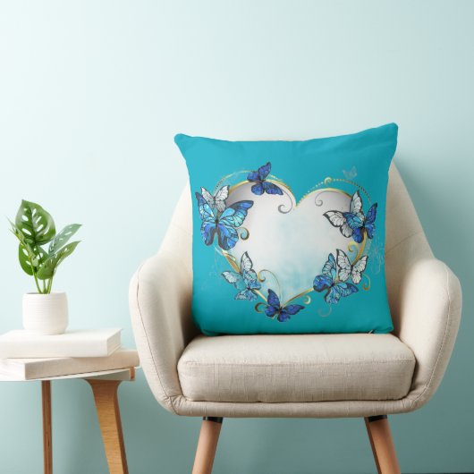 Whimsical Butterflies Heart Pillow クッション (椅子)