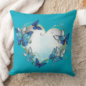 Whimsical Butterflies Heart Pillow クッション (ブランケット)