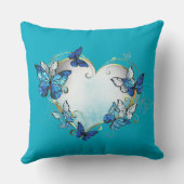 Whimsical Butterflies Heart Pillow クッション (裏面)