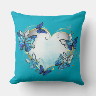 Whimsical Butterflies Heart Pillow クッション