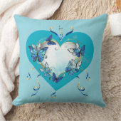 Whimsical Butterflies Heart Pillow クッション (ブランケット)